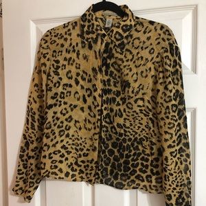 Anne Klein cheetah blouse